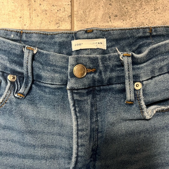 Good American Skinny Jeans w/ Frayed Hems Indigo SZ 10/30 - Picture 10 of 10